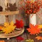 4 PCS Wooden Fall Leaves Decor – Vintage Farmhouse Maple Leaf Block Signs for Thanksgiving Table, Tiered Tray, Shelf, Office & Autumn Harvest Home Decorations